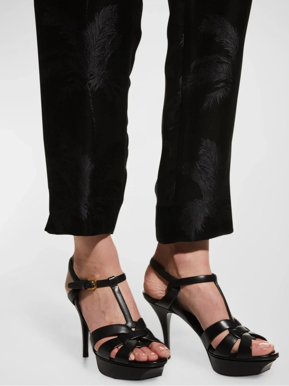 Saint Laurent | Tribute Platform Sandals Black Leather | EU 41